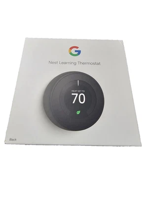 Google Nest 3rd Gen Learning Thermostat T3016US Matte - Black - Image 1 of 4