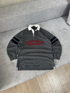 Vintage Polo Ralph Lauren Jeans Company Grey Rugby Polo Long Sleeve T-Shirt - Picture 1 of 12