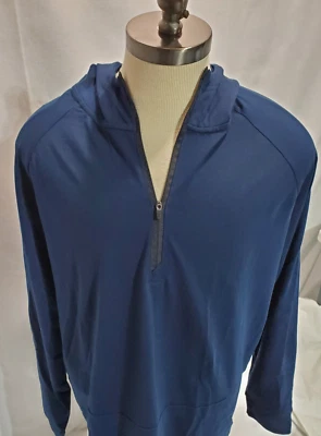 Xersion Sudadera con Capucha de Algodón Manga Larga Grande y Alta Hombres Pullover 1/4 Cremallera Azul 2XLT, 3XL Foto 1 de 4