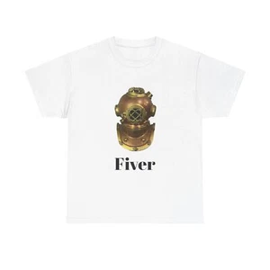 Vintage Brass Diver Helmet "FIVER" , Retro Nautical Shirt, Deep Sea Diver Top, - Picture 1 of 53