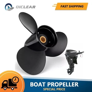 NEW 9 1/4 x 10 Boat Propeller for Evinrude Engines 8-15HP 13 Tooth RH,778772 - Picture 1 of 6