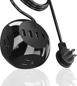 Ceptics USB C Power Strip Cube Tamaño Compacto, 21W, 3 USB y 1 USB-C (Negro) - Imagen 1 de 4