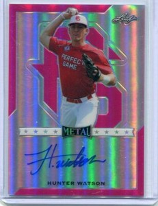 2017 Leaf Perfect Game All-American Metal Pink Hunter Watson Auto 13/20