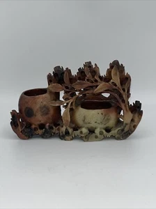 Chinese Carved Soapstone Brush/Pen Holder - Picture 1 of 8