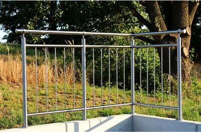 Balkon- Terrassen Geländer senkrechten Streben V2A beliebig erweiterbar Handlauf - Bild 1 von 4