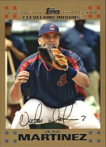 2007 Topps Gold Cleveland Indians Baseball Card #434 Victor Martinez/2007