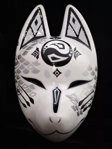 Komendo Full Face Fox Mask Ryujin Kitsune Handmade Painted Japan Party Cosplay - Picture 1 of 14