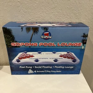 GOPONG POOL LOUNGE BEER PONG INFLATABLE W/ PING 6 BALLS NEW SEALED FREE SHIP - Picture 1 of 13