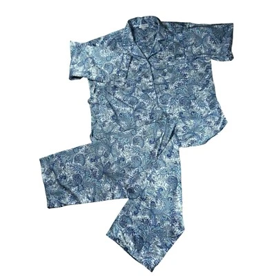 Miss Elaine Women's Paisley Pajama Set Size XL Top & Bottom - Image 1 of 3