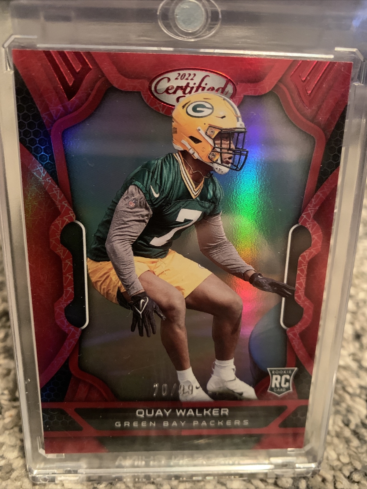 2022 Panini Certified Rookies Red Mirror #153 Quay Walker /99 RC Packers