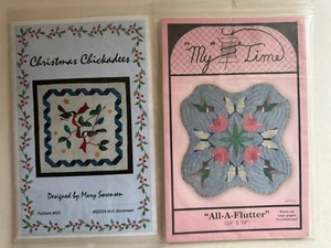 Lot 2 Vintage Applique Quilt Patterns Chickadees Hummingbird Butterflies Flutter - Picture 1 of 7