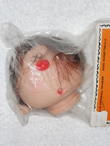 3 1/2" Girl Doll Head and 1 (ONE) Hand Brown Hair by Wang's -A * - Picture 1 of 3