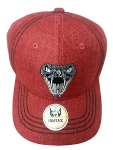 Snake Head Flat Bill SnapBack Hat Pit Bull Cambridge Brand Dark Red Baseball Cap - Imagen 1 de 12