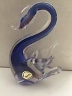 Vintage Murano Blue And Red Glass Swan Figurine 5-1/4” Tall