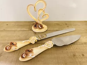 Western Wedding Cake Topper & Serving Set Cowboy Hat & Rope Rustic 3 Piece - Picture 1 of 18