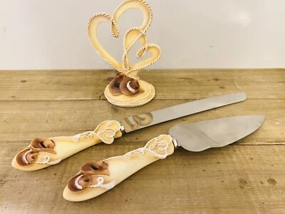 西部婚礼蛋糕装饰和服务套装牛仔帽和绳子乡村风格 3 件套 — 第 1/4 张图片