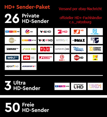 HD+ HD Plus Verlängerung 12 Monate PIN Verlängerungscode F. Karte, Stick, IP App • 78.77€