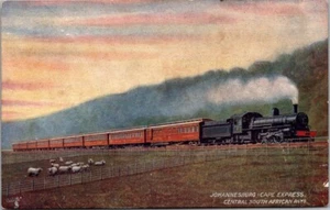 Postcard Johannesburg - Cape Town Express Train Central South Africa Sheep Tucks - Picture 1 of 2