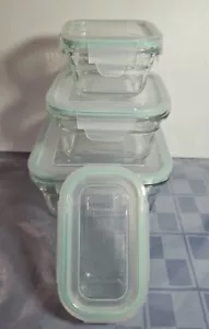 Glasslock Oven Microwave Safe Glass Food Storage 8 Piece Set 4 Containers w/lids - Picture 1 of 8