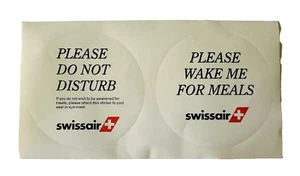 Swissair Airline Sleep Meals Stickers for Collectors of Airline Memorabilia - Picture 1 of 4