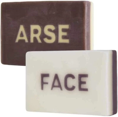 OUT OF THE BLUE Arse Face Bar Of Soap Novelty Joke Bathroom Gift Stocking Filler Secret Santa