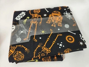 Star Wars Halloween Fabric Black Orange R2D2 C3PO Skeleton Pumpkins Bats Bones - Picture 1 of 3