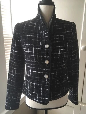 Chaqueta/Blazer Vintage Thalian Talla 6 Blanco y Negro Tweed Usado Foto 1 de 4