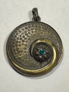 Bijoux Pendentif en Forme de Médaillon avec Belle Pierre Bleue (11-3) - Imagen 1 de 4
