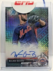 Wuilmer Becerra 2017 Bowman Chrome Prospect Mega REFRACTOR Autograph Auto - METS - Picture 1 of 2