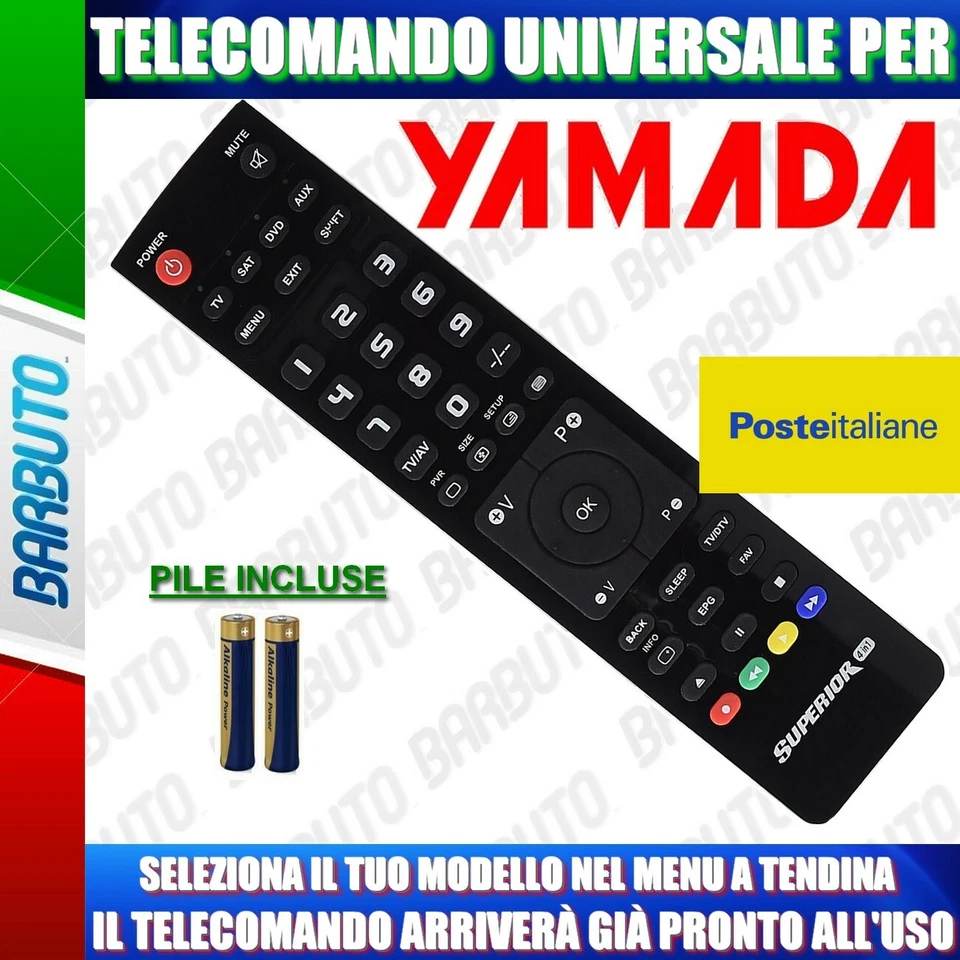 TELECOMANDO UNIVERSALE "YAMADA" CLICCA SUL TUO MODELLO LO RICEVERAI GIA PRONTO - Immagine 1 di 1