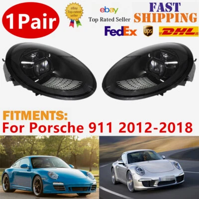 Juego de montaje de faros para Porsche 911 2012-2018 carcasa negra faros diestro + derecho Foto 1 de 4