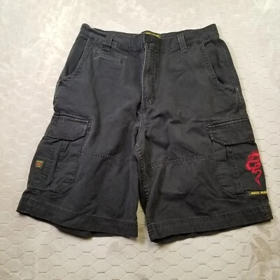 Pantalones Cortos De Colección Jnco Jeans Negros Carga Para Hombre Talla 38 Dragón Bordado Algodón Grunge Foto 1 de 4