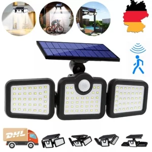 LED Solarleuchte Fluter mit Bewegungsmelder Solarlampe Gartenstrahler Außen IP65 - Bild 1 von 13