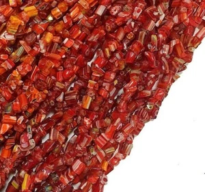 Millefiori Glassperlen Strang 90cm Chips Form Rot 3~8 mm Schmuck Perlen R47 - Bild 1 von 2