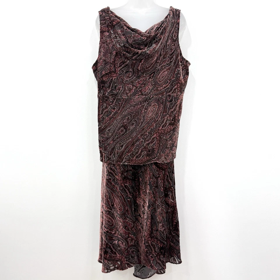 Conjunto de Falda Top Ashley Stewart De Colección Y2K Para Mujer 18/20W Terciopelo Burnout Whimsigoth Foto 1 de 4