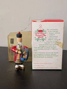 Vintage Sears Roebuck 1980 Natale Giro del Mondo Ornamento in Legno China-Man - Foto 1 di 6