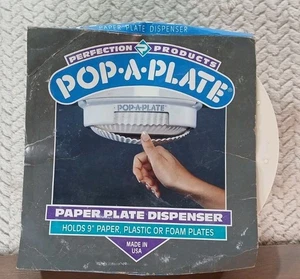 Vintage 1980s Pop-A-Plate Paper Plate Dispenser Perfection Products USA w/ Box - Picture 1 of 23