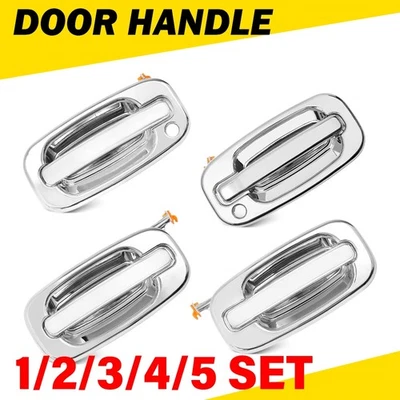 Car Exterior Door Handle Chrome For GMC Sierra Yukon Cadillac Escalade 1-5SET - Image 1 of 4