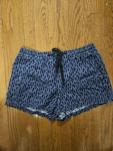 Gap Leinenmischung Shorts Damen Größe M blau gestreift Pull-On Kordelzug Taschen - Bild 1 von 5