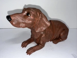 Dachshund Dog Bookends Heavy Resin Made To Look Like Carved Wood 9” x 5.5” x 4” - Picture 1 of 7
