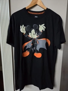 Disney Mickey Mouse Shirt Dracula Vampir Halloween schwarz Herren T-Shirt Large  - Bild 1 von 7