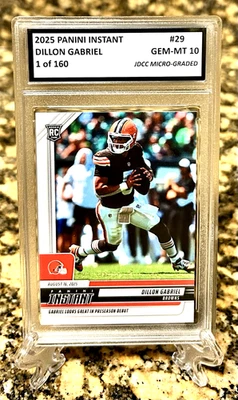 Dillon Gabriel GRADED GEM-MT 10 2025 PANINI INSTANT ROOKIE CARD #29. COA - Image 1 of 4