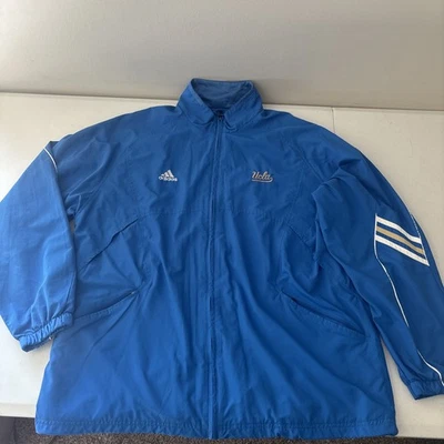 UCLA Windbreaker Jacket Mens Blue Adidas Climalite Long Sleeve Full Zip Large - Image 1 of 4