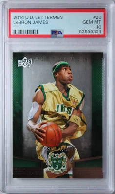 2014 Upper Deck UD Lettermen LeBron James Card #20 PSA 10 Gem Mint POP 16 - Image 1 of 2