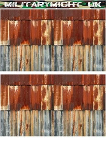 Maßstab 1 32 - 1 35 Diorama Ziegel Stein Straßenmauer Sets Wellblech Set 1 - Bild 1 von 1