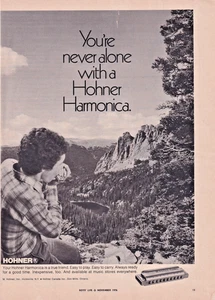Anuncio impreso Hohner Harmonica 1976 8"x11" - Imagen 1 de 3