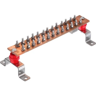 Electrical Busbar 12 Inch 24 Socket Copper Distribution Panel 2 Inch Height New - Image 1 of 2
