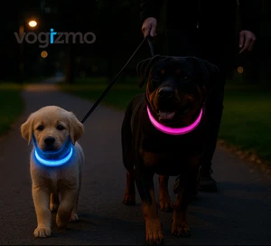 Glow in the Dark LED Dog Collar USB Rechargeable Pet Safety Light Up Collar - Picture 1 of 21