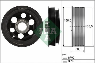 INA 544018010 Crankshaft Belt Pulley Fits Ford Galaxy 2.0 EcoBlue 4x4 - Image 1 of 4