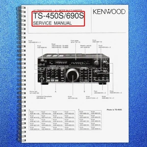 KENWOOD TS-450S TS-690S SERVICE  MANUAL - HUGE FOLD-OUT PAGES - WIRE-LOCK BINDER - Picture 1 of 10